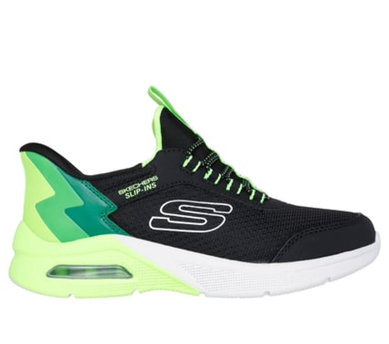 Skechers Niños Microspec MAX Brisk-Stripe Slip-In Entrenador