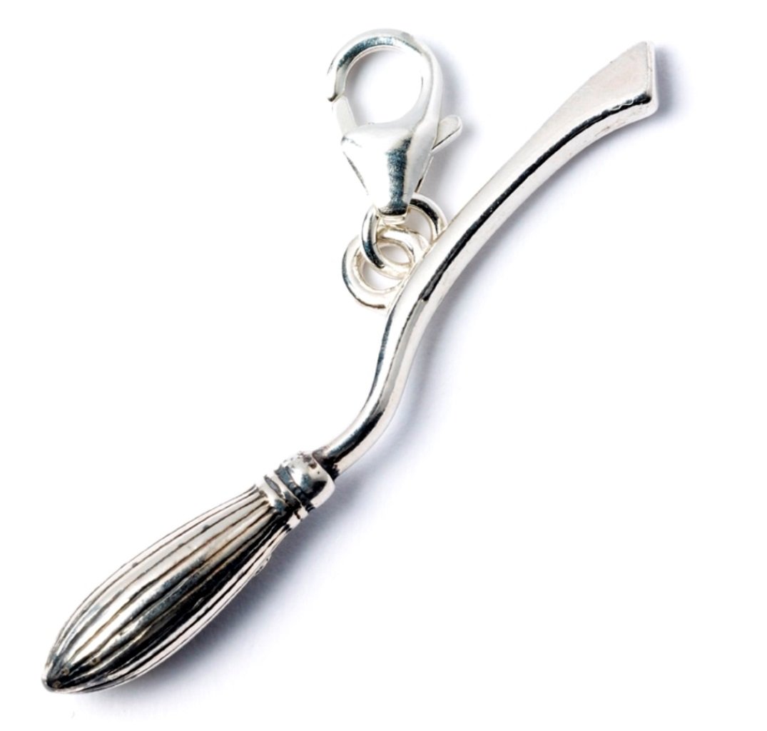 Charm de plata Harry Potter Nimbus 2000 con cierre de seguridad contra pérdidas para pulsera 5
