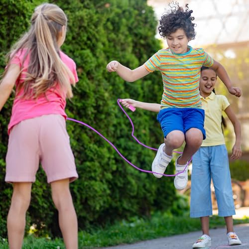 24pcs Kids Jump Rope, Colorful PVC Skipping Ropes for Kids, Adjustable Skipping Rope, Tangle-Free Jumping Rope, Lightweight Skipping Ropes for Outdoor Indoor Fitness Exercise Fun