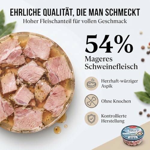 Dreistern Hausmacher-Sülze 250g – Herzhaftes Schweinefleisch in feinem Aspik – Traditionelle Fleischkonserve der Top Marke 2025 – Lange haltbar & Ideal für die rustikale Brotzeit – Bild 6