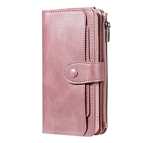 Étui en cuir or rose pour iPhone X XS XR et 11 Pro Max avec rabat magnétique de haute finition