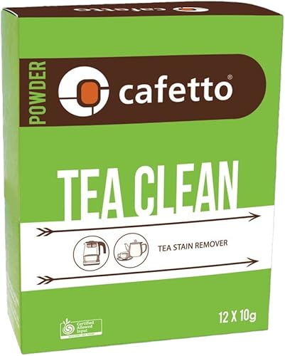 Cafetto Limpiador orgánico para tetera, paquete de bolsitas de 12 x 0.35 oz, removedor de manchas de café y té, limpiador para Breville, Keurig,