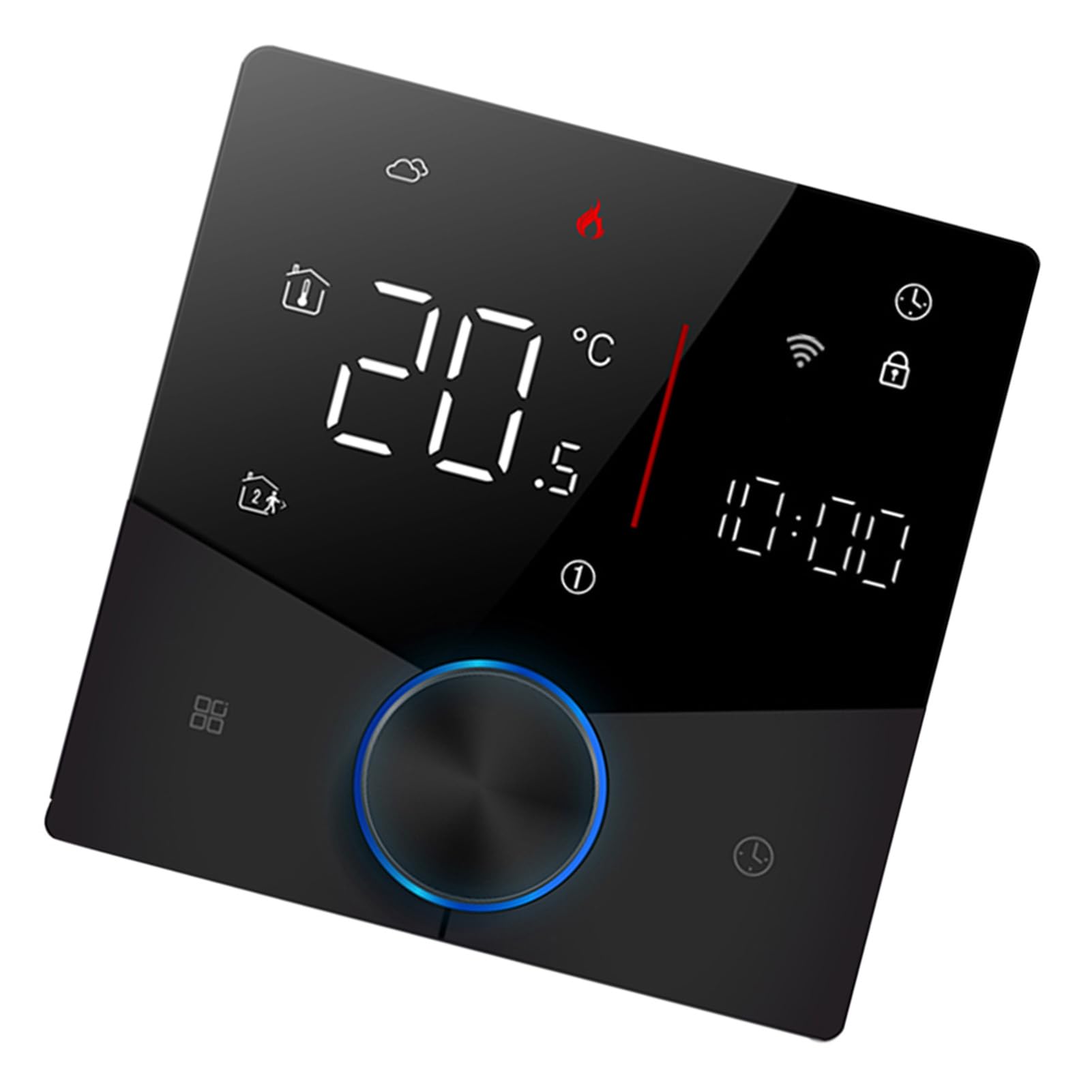 Thermostat Wi-Fi connecté Domary noir pour un chauffage de l'eau idéal