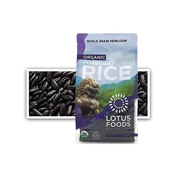 Lotus Foods Bulk Organic Forbidden Black Rice – Gluten-Free, Gourmet & Certified Organic Heirloom Whole Grain Rice, 0.94 pound (Pack of