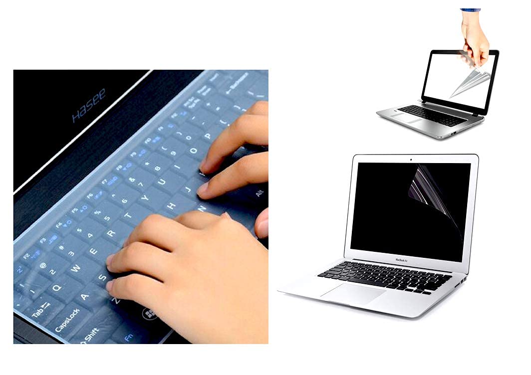 MVTECH Laptop Screen Guard 15.6 inch with Silicone Keyguard Protector Combo Kit, Easy to attach Remove and Wash Dust Proof and Fingerprint Resistant -Clear