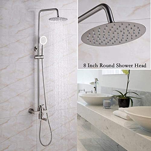 Robinet de douche anti-calcaire avec pommeau 8 pouces et douchette