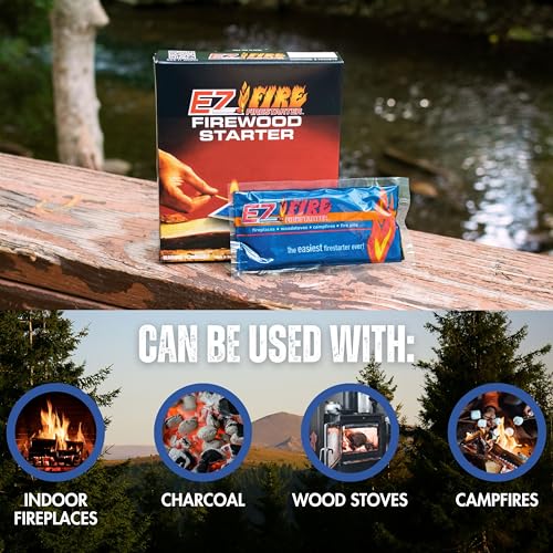 EZ Fire Firestarter – All-Natural Fire Starters for Campfires, Fire Pits, BBQs & Fireplaces – Long Burning, Weather-Resistant, Non-Toxic & Easy to Light | 10 Pack — view 4