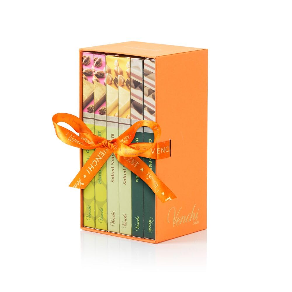 Venchi - Kit de 6 Tabletas de Chocolate de Pistacho Surtidas, 600 g, Sin Gluten, Sin Colorantes y Sin Conservantes