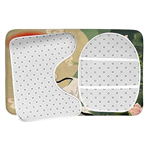 COSNUG Badkamer tapijten en matten Sets 3-delig, Vintage Retro Japanse Kraan Zonsondergang 20x32 inch antislip badtapijt… - Image 6