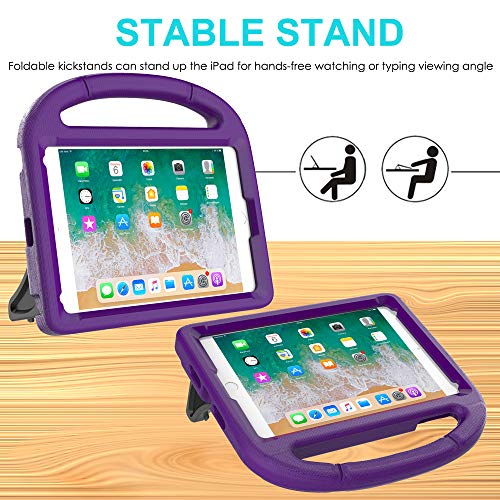 Ipad Mini 5/4/3/2/1 Case For Kids, Suplik Durable Shockproof Protective Handle Bumper Stand Cover With Screen Protector For Apple 7.9 Inch Ipad Mini 5Th (2019),4Th,3Rd,2Nd,1St Generation, Purple #TOP2
