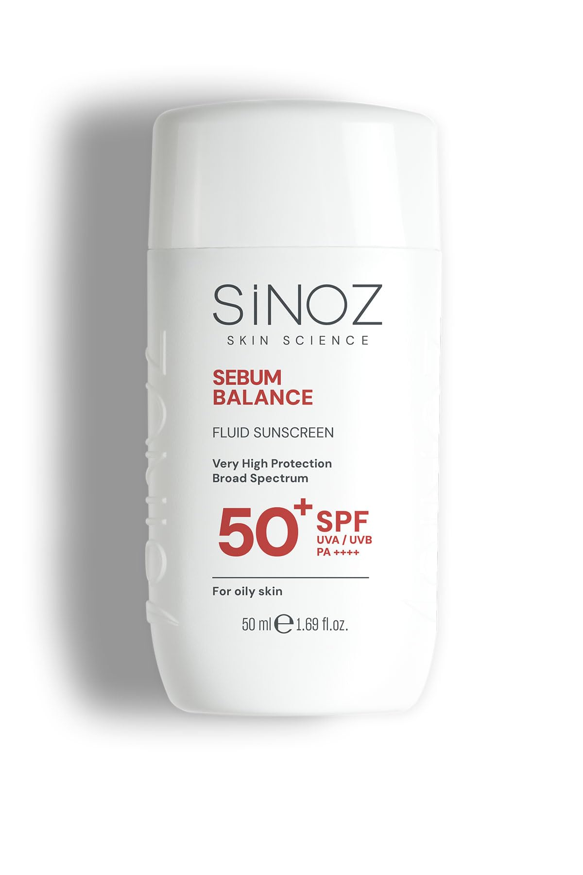Sinoz SPF50+ Yağlı Ciltler İçin Sıvı Yüz Güneş Kremi 50ml-Yeni Nesil Güneş Filtreleri Hibrit Formül PA++++