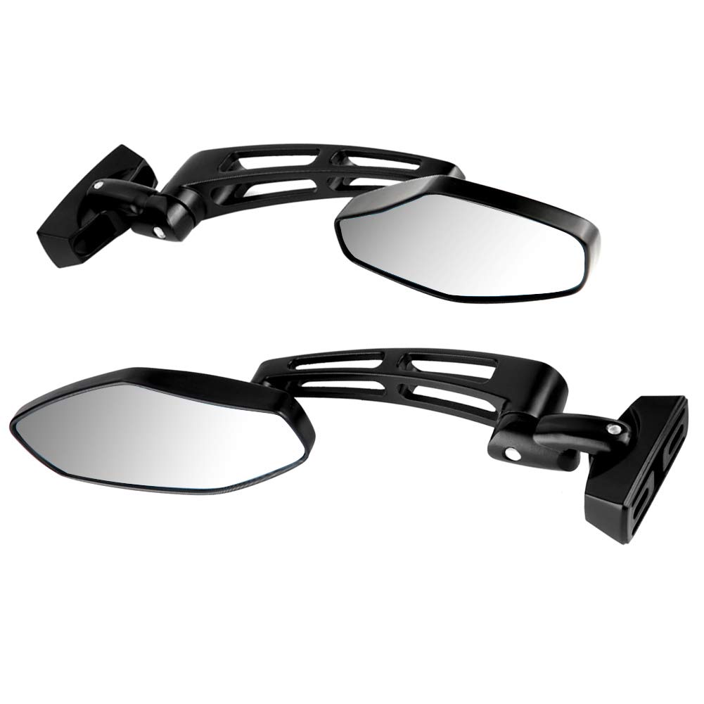 Moto Rétroviseur de Guidon,2Pcs 7/8" 22mm Alliage d'Alu um Miroirs Latéraux Hawkeye Noir Réglable Modifié Moto Rétroviseurs Latéraux Pour 250500 ZX7 ZX9 ZX10 ZX10 ZX12