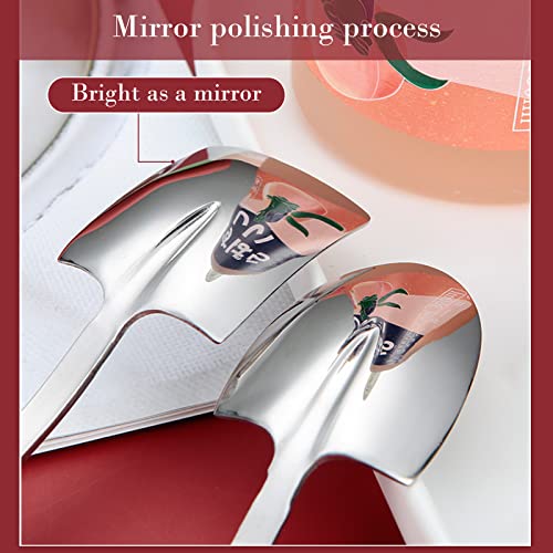 Stainless Steel Spade Spoons,DBAILY 16pcs Shovel-Shaped Creative Coffee Spoon Dessert Spoon Ice Cream Scoop Stir Watermelon Spoon for Dining Table Restaurant Reunion - Image 3