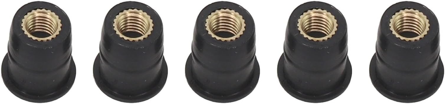 5PCS Motorcycle Rubber Nuts for Windshield Mounting with Vibration Reduction and Brass Reinforcement (M-5)