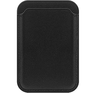 FIDWALL Magsafe Wallet for iPhone 16/15/14/13/12 Max/Pro/Plus/Mini,Leather RFID Card Holder with Magsafe Magnet (Black)