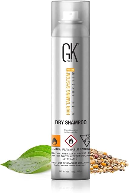 GK HAIR Global Keratin Waterless Dry Shampoo No Residue Spray (7 Fl Oz/332ml) for Fine, Oily and All Hair Types - Removes Flaking, Dandruff and Excess Oil - Sulfate Paraben Free - For Women and Men
