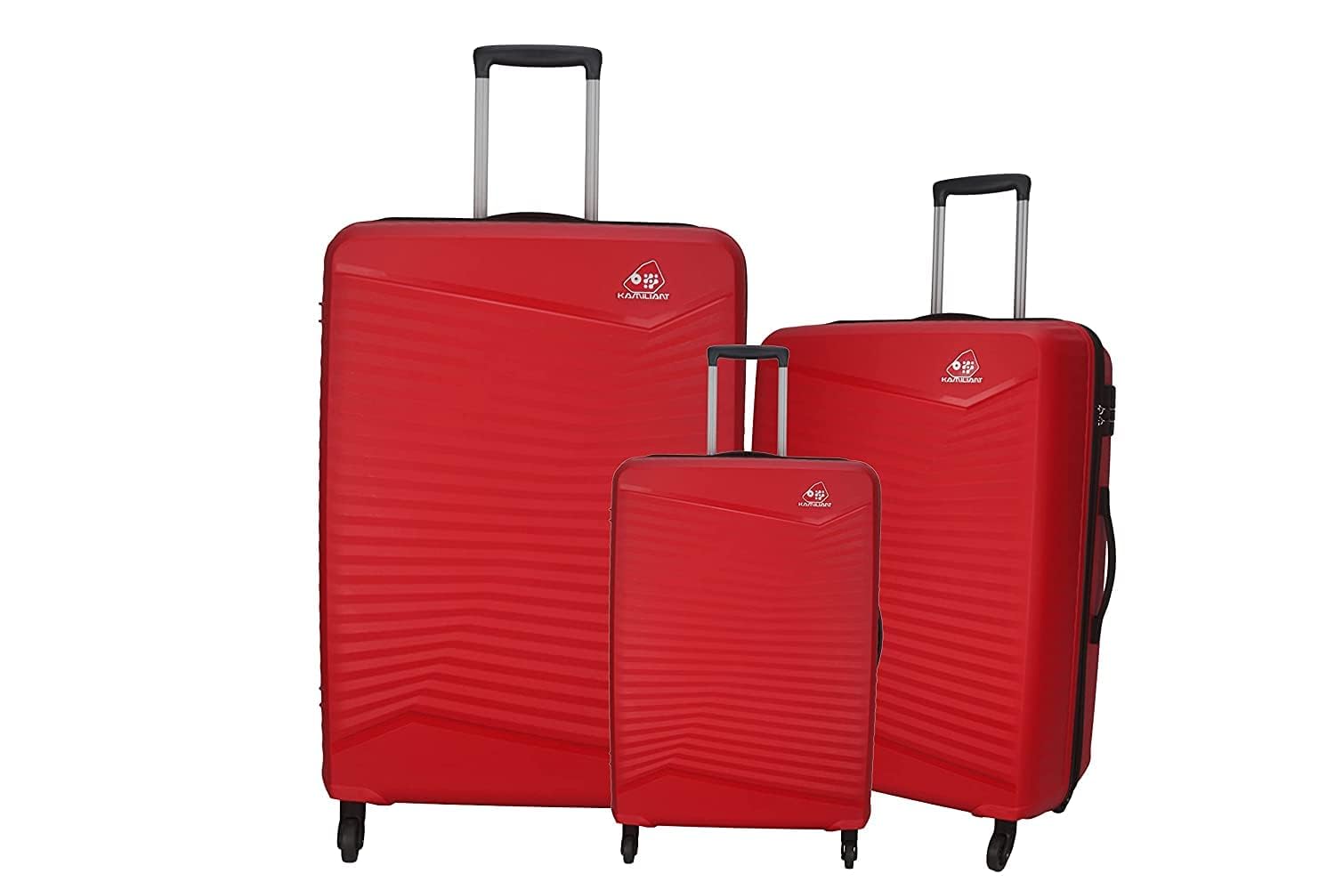 Kamiliant Set of 3 Trolley Bags 55 cm, 68 cm and 79 cm Small, Medium and Large Hard-Sided Polypropylene 4 Wheeler Spinner Luggage (RED)-image-13