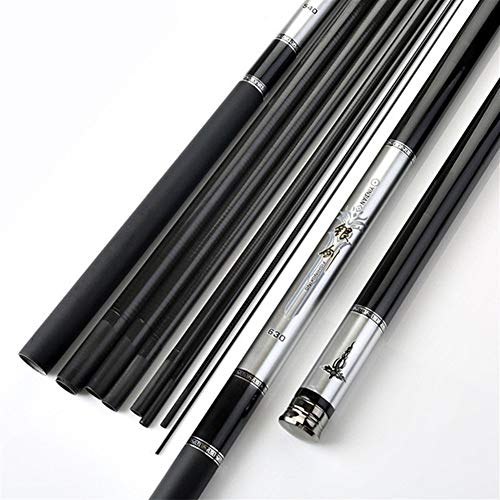 TUANZUN Canne a Peche,Canne a Peche au Coup Haute qualité Super Dur en Fibre de Carbone Canne à pêche télescopique 3.6m 4.5m 5.4m 6.3.0M 7.2m(6.3m)