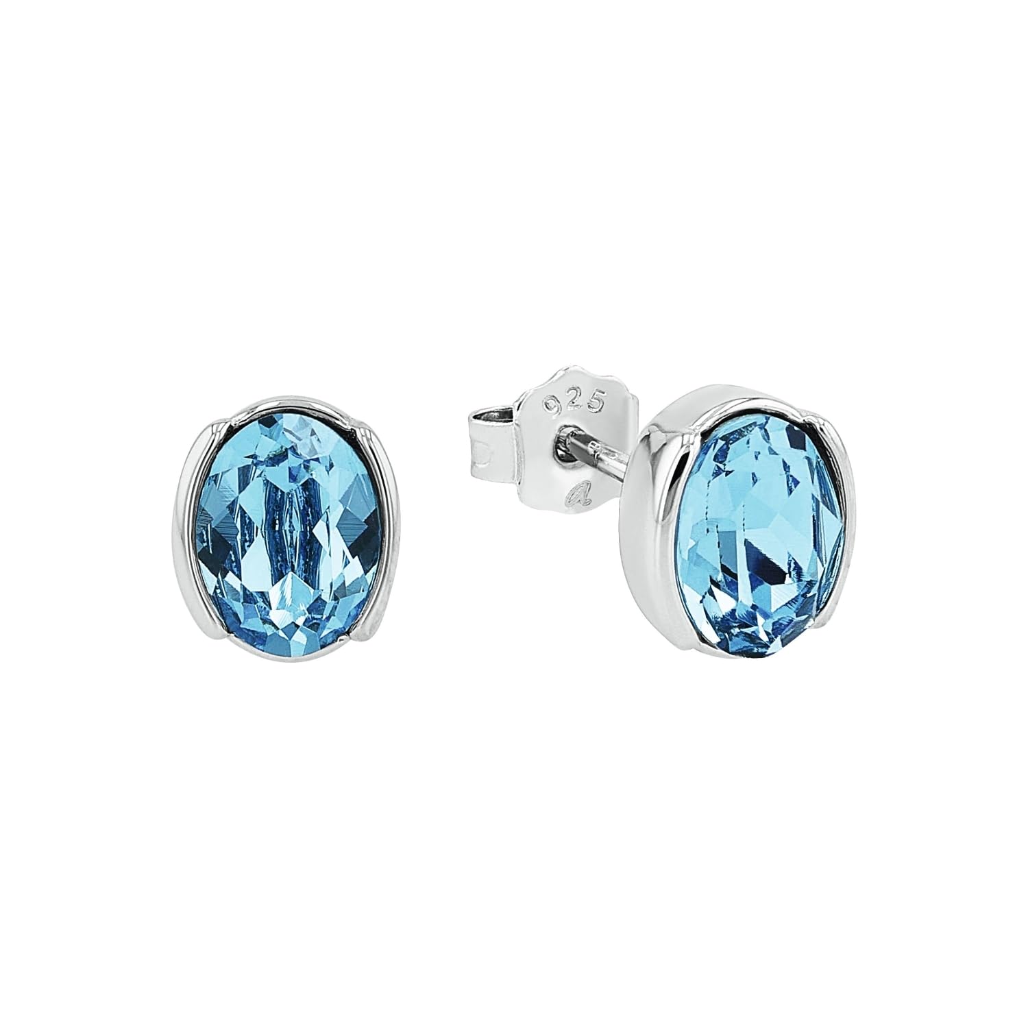 Amor Ohrstecker aus 925 Sterling Silber für Damen, Frauen-Ohrschmuck, teilw. mit Schmuckstein, Silber 925 rhodiniert, Geschenk für Frau und Freundin, Kommt in Schmuckbox