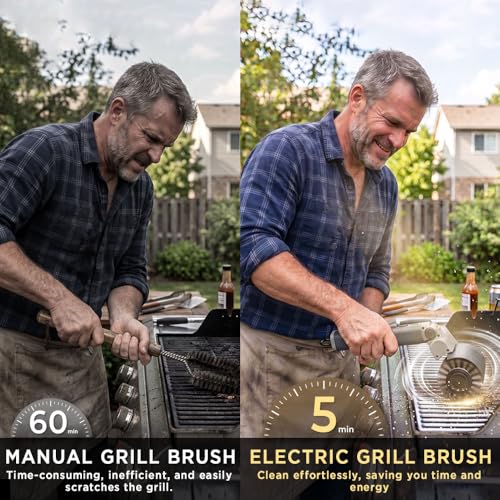 Electric Grill Brush for Effortless Post‑BBQ Cleaning — Designed for Home & Outdoor Grills, Ideal for All Grill Owners, Powerful Motor for Removing Grease & Burnt Residue After Cooking — view 2