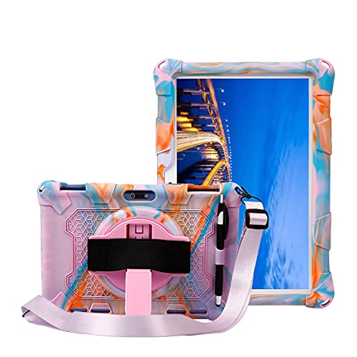 HminSen Case for ZZB ZB10 Tablet 10 inch Silicone Stand Cover for Pritom M10/PRITOM Touch10/YQSAVIOR YQYQ10S/QunyiCO Y10/ZZB/Voger priorpad X100 /Digiland Tablet Model:DL1036 (Rose Purple)