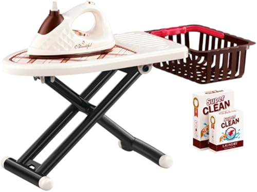 Ironing Set with Board and Accessories - Pretend Play - Toys for Kids Ironing Play Set with Iron, Board and Laundry Accessories