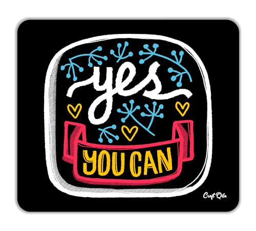 Image of Craft Qila Yes You Can Motivational Mouse Pad for Laptop Computer (8.5 x 7.5 Inches)