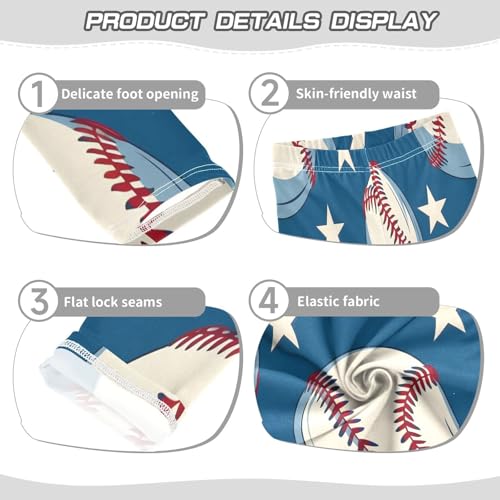 Toddler Girls Leggings Printed Yoga Pants Leggings Retro Sport Baseball for Kids3