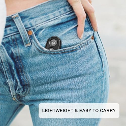 Image of Camera Shutter Remote Control - Bluetooth Wireless Selfie Button Clicker - Compatible with Smartphones and Tablets iOS