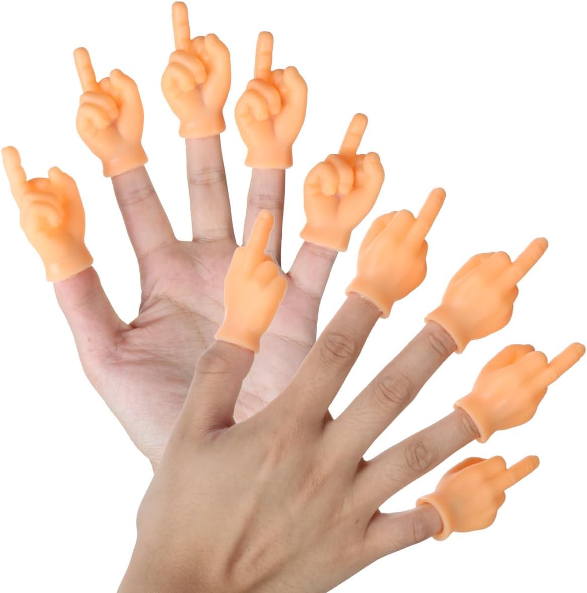 LNYMZD 11 x Tiny Hands Middle Finger Puppets Mini Finger Puppets Hands Major Small Finger Puppets Mini Hands Game Decorations Accessories Gift for April Fool's Day Halloween Rubber Doll Casperle - Image 3