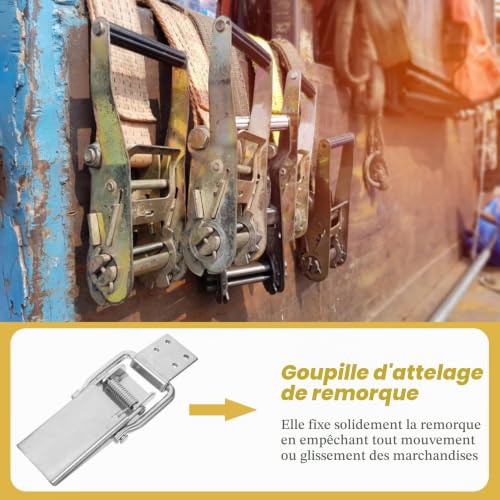Alipis Verrou Remorque Goupille De Coupleur De Remorque En Métal Avec Ressort Loquet De Verrouillage Pour Porte De Sécurisation Du Camion Et Du Transport – vue 8