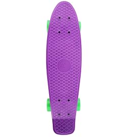 Skateboards Complete 22 Inch Mini Cruiser Retro Skateboard for Kids Boys Youths Beginners (Purple Green)
