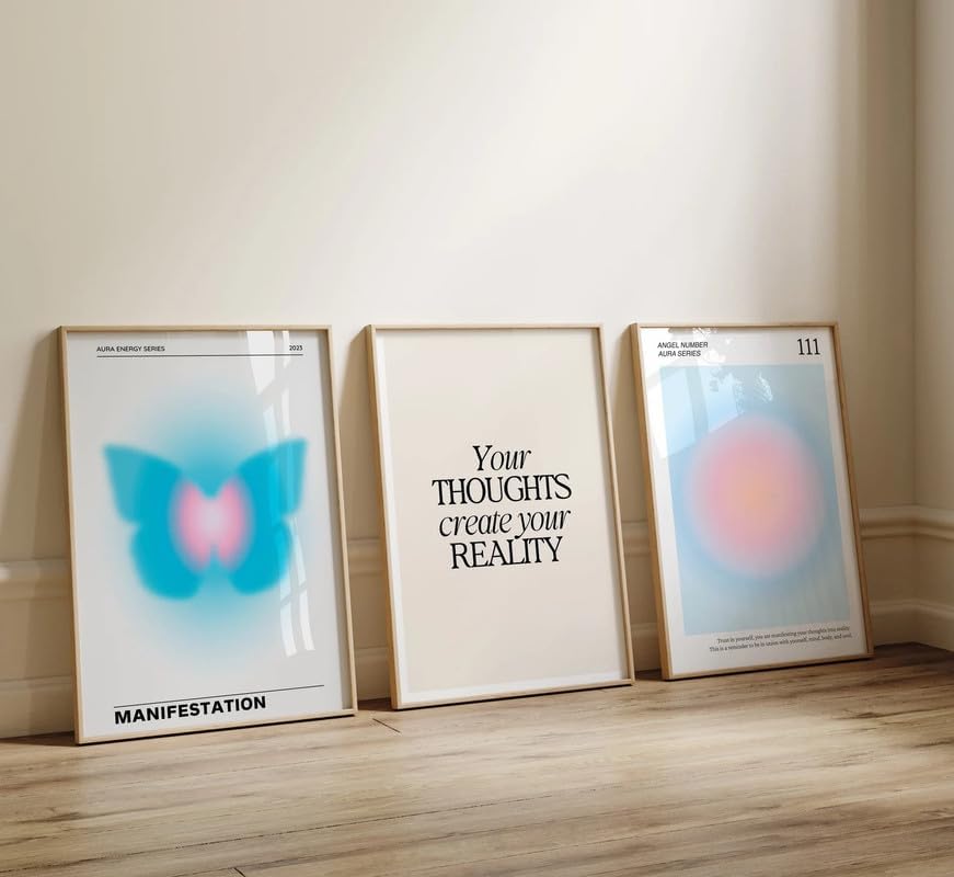 Miniatura 3 de iHery Juego de 3 pósteres extra grandes sin marco con números de ángel 111, calidad premium de 16 x 20 pulgadas, lienzo de aura artística para