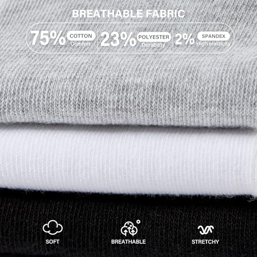 Mens Ankle Socks Short Low Cut Cotton Comfort Breathable Casual Socks 3/6/12/18 pairs4