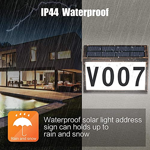Aflifli House Numbers Plaque, Solar Powered Led Light Address Number Signs, Ip44 Waterproof For Home Yard Outdoor Street Outside Wall, Packed With 3 Sets Numbers (0-9) & 26 Letters Self Stickers-Bronze #TOP1