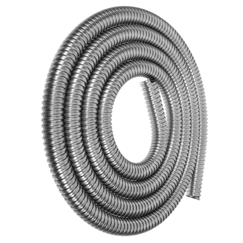 FONDOTIN Protector de Cable Inoxidable Manguera Flexible Metálica de Metros Resistente y Duradera Funda Organizadora para Cables Eléctricos Protección Antipolvo y Desgaste