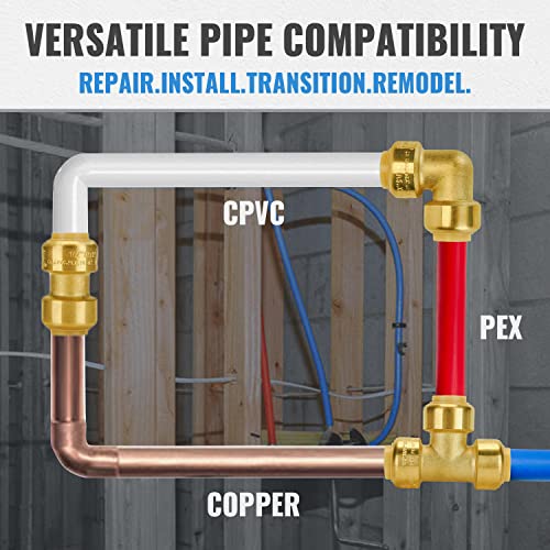 image for SUNGATOR Push Fittings 1/2 inch Bundle, Plumbing Fittings Straight Cou