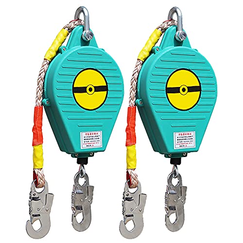 DBMGB Anti-Chute a Rappel Automatique, Antichute Corde Rétractable Mobile, Materiel pour Grimper et Elagage Les Arbres, Épaissie Renforcée, Petit et Portable, 150kg, 2 Pièces Cover