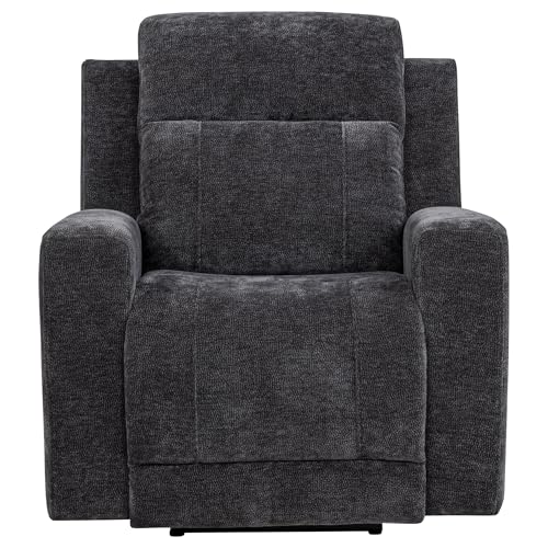 Sillón reclinable chenille color gris oscuro miniatura 5