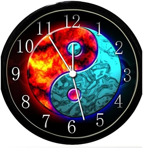 Glow in The Dark Wall Clock - Fire and Ice Yin Yang