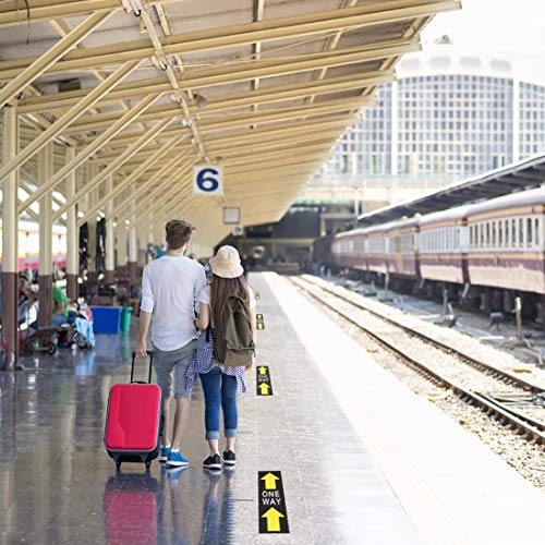 IDJWVU 30Pcs 6" x 18" One Way Directional Arrows Social Distance Floor Stickers Decal Waterproof PVC Vinyl Safety Distance Floor(30PCS)