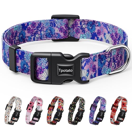 Tpotato Reflective Combination Pattern Girl Dog Collar for Puppy Small Medium Large Breed...