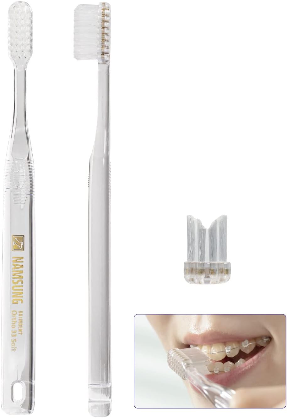NAMSUNG Orthodontic Toothbrushes[6 Packs] Dupont Bristles V Trim Cleaning for Braces Wires Brackets (Ortho No.33 Soft)