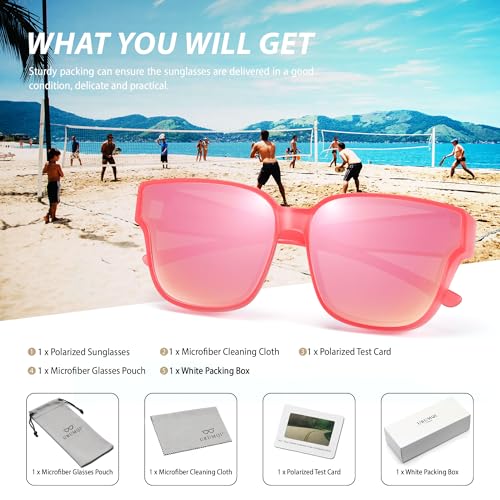 Image of URUMQI Polarized Sunglasses Fit Over Glasses Women Men UV400 Trendy Shades