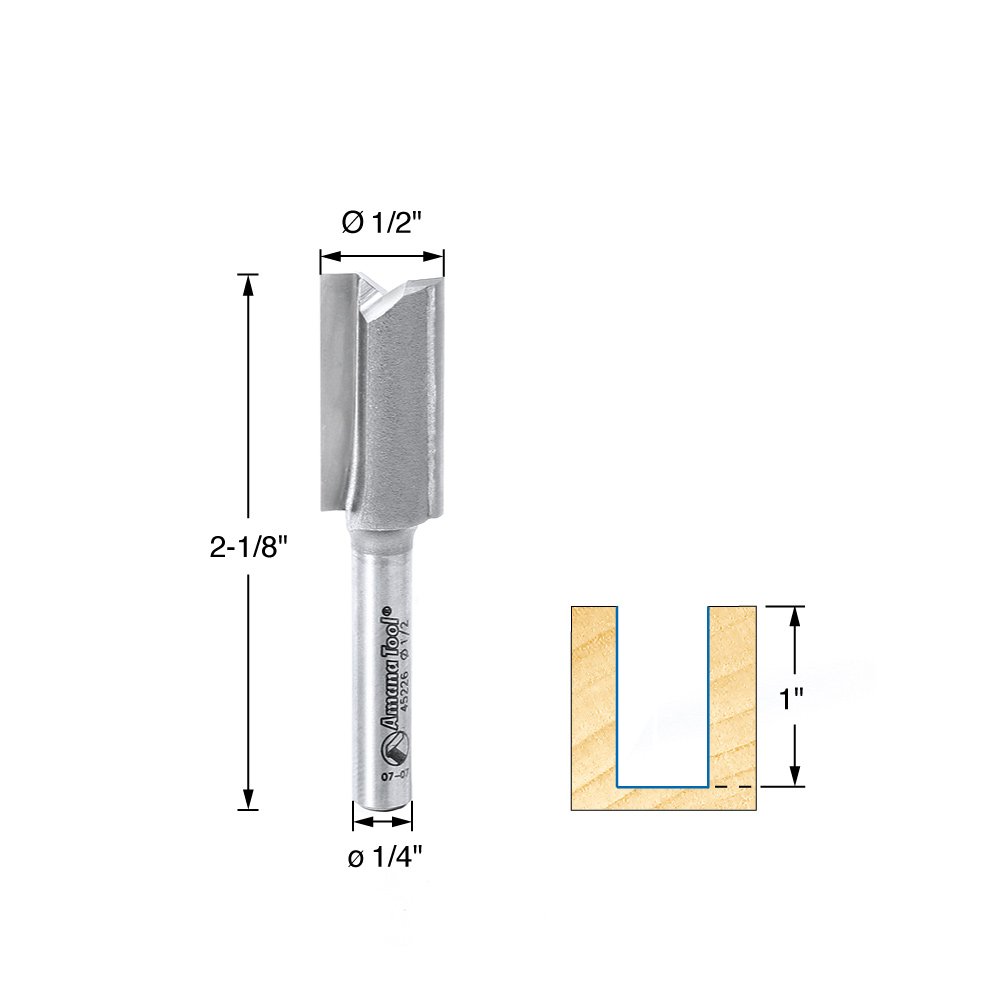 Amana Tool - 45226 Carbide Tipped Straight Plunge High Production 1/2 Dia x 1