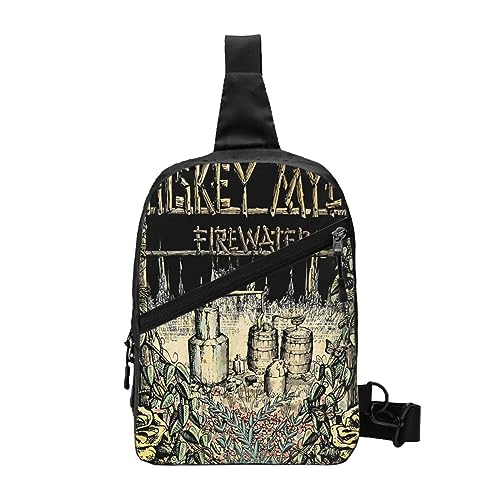 Whiskey Rock Band Myers Crossbody Sling Bag with Adjustable Shoulder Strap Sling Backpack Chest Bag for Women Men Multipurpose Daypack Casual Bag Lightweight Shoulder Backpack for Travel