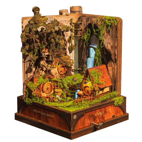 Anavrin Whispering Hollow Miniature House Kit for Adults Teens and Book Lovers Bookshelf Insert Library Decor Creative Gift for Family Friends and the Elderly