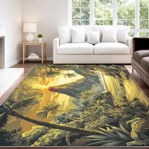 Alfombra tropical exótica de 140x200 cm lavable para decorar el salón 4