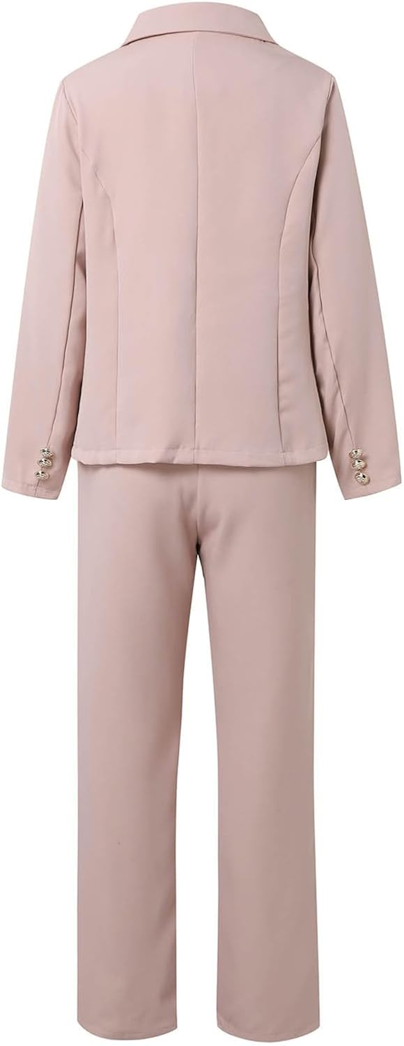 Womens Suits 2 Piece Set Business Wide Leg Pants and Lapel Blazer Jacket Fashion Casual Dressy Work Pant Suit Outfits