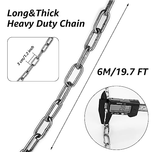 ZOFUN 6 Metres Metal Chain, 3mm Galvanized Heavy Duty Chains Anti-Theft - Image 2